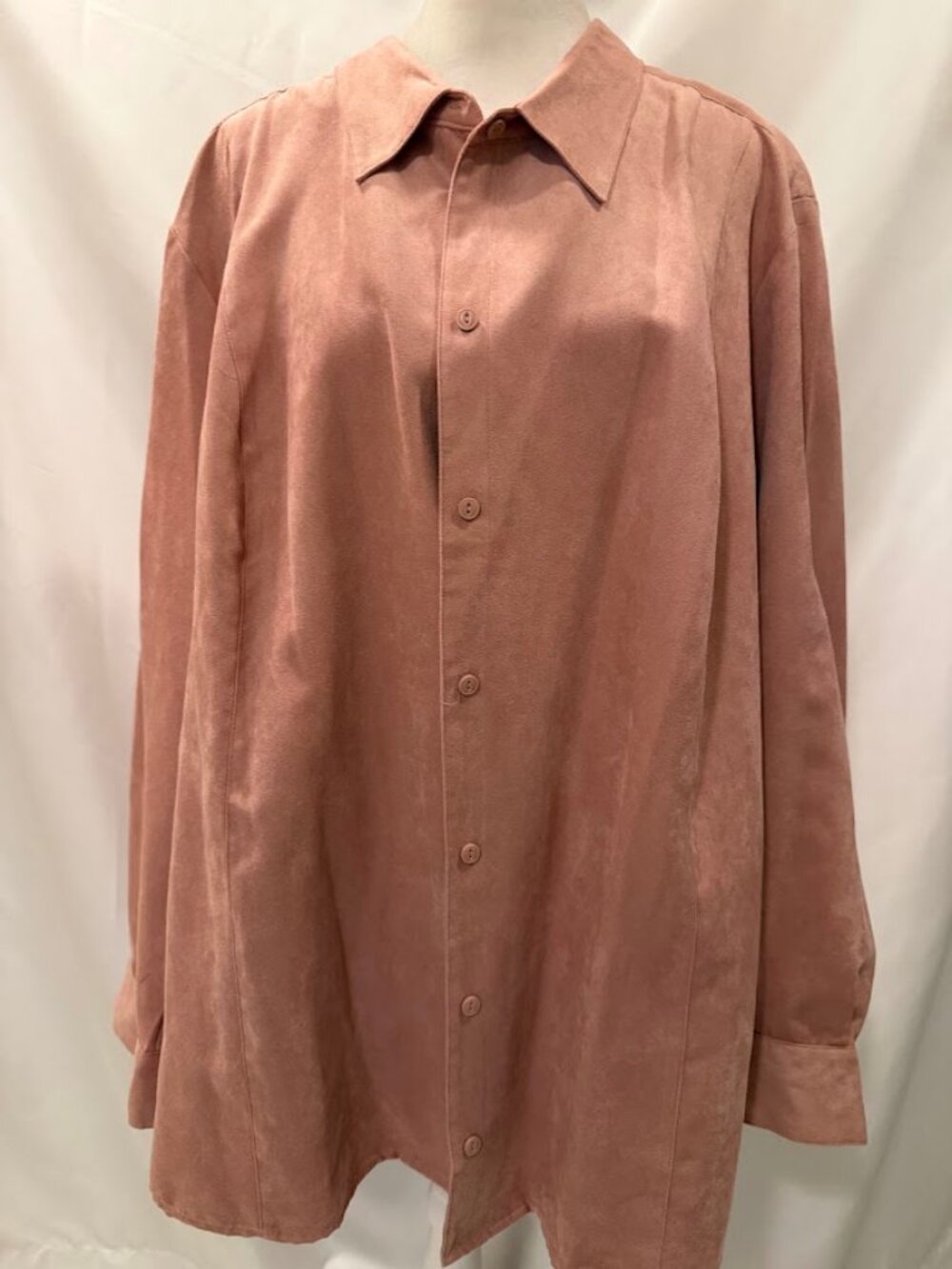 NWOT CATHERINES Pink Color Button Down (Polyester) Top - 3X